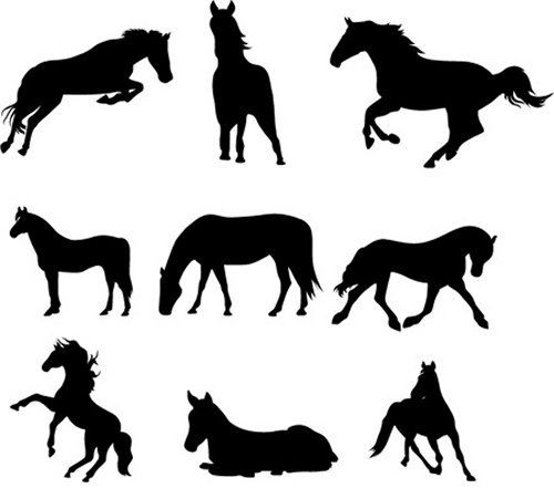 500x441 85 Free High Quality Silhouette Sets Horse, Silhouettes