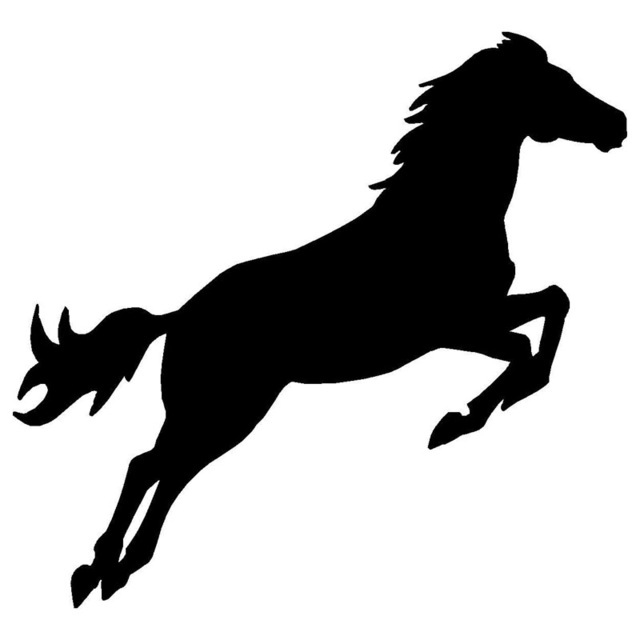 640x640 14.513.6cm Fashion Jumping Horse Silhouette Car Styling Body