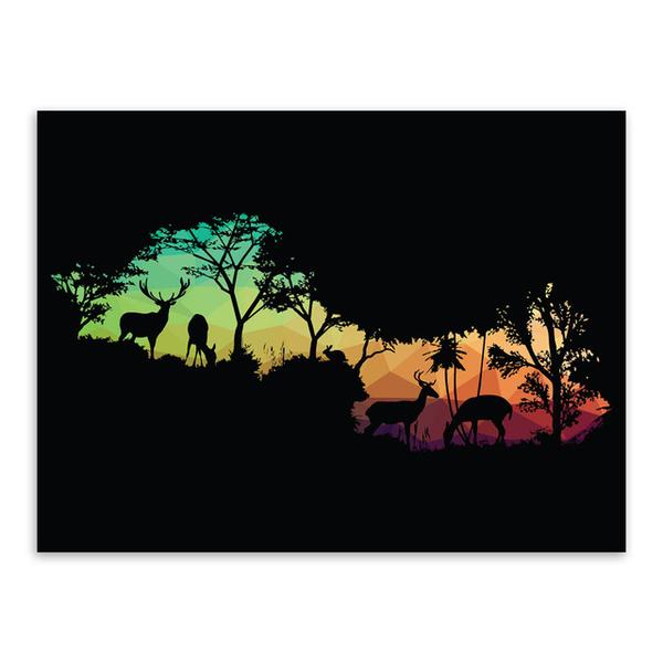 600x600 Modern Nordic Wild Animals Horse Silhouette Portrait Canvas A4 Art