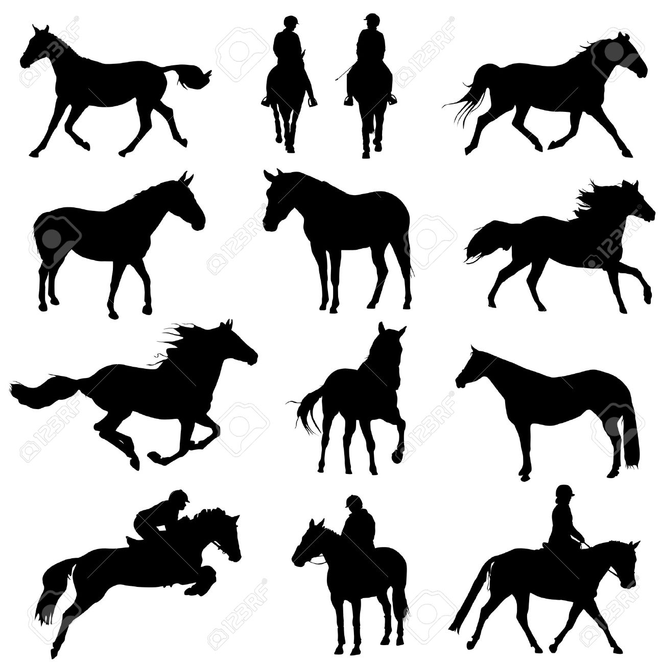 1300x1300 8967411 Horse Set Stock Vector Horse Silhouette Horses.jpg (Jpeg