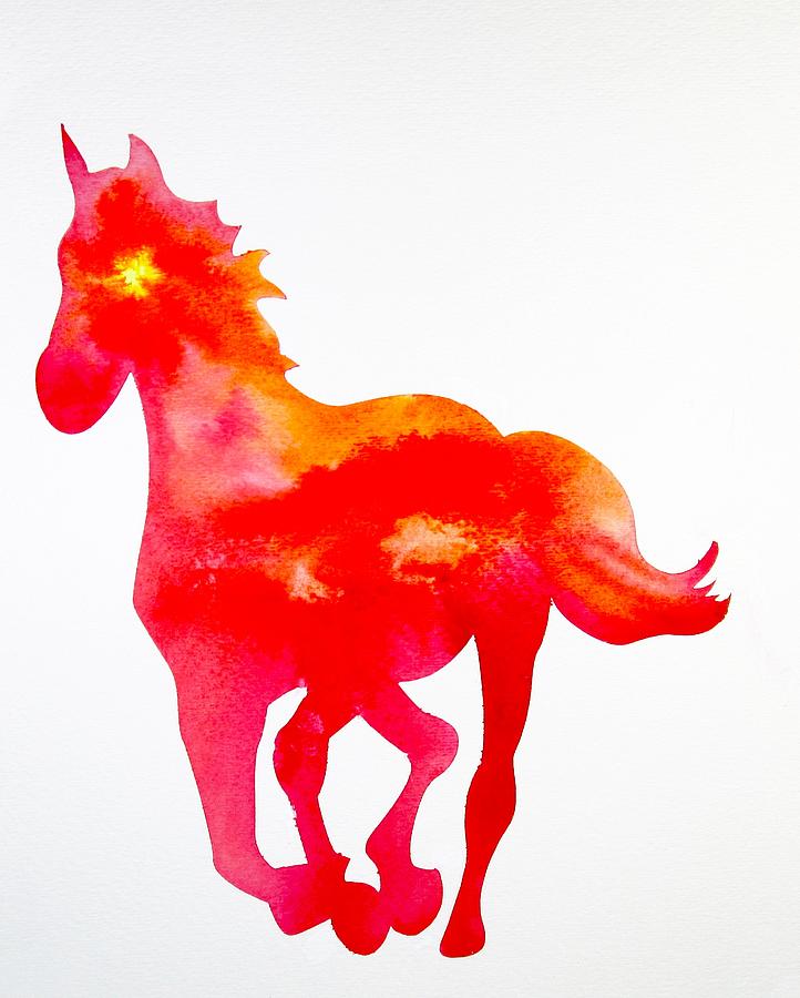 722x900 Sunset Horse Silhouette Painting By Carol Blackhurst