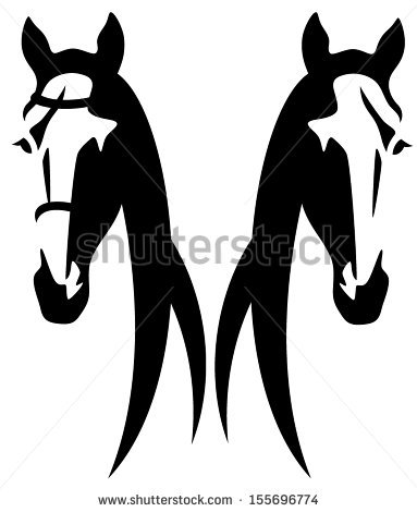 383x470 Stock Vector Horse Head Abstract Design Black And White Vector
