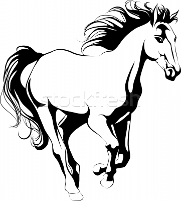 361x400 Horse Running Outline