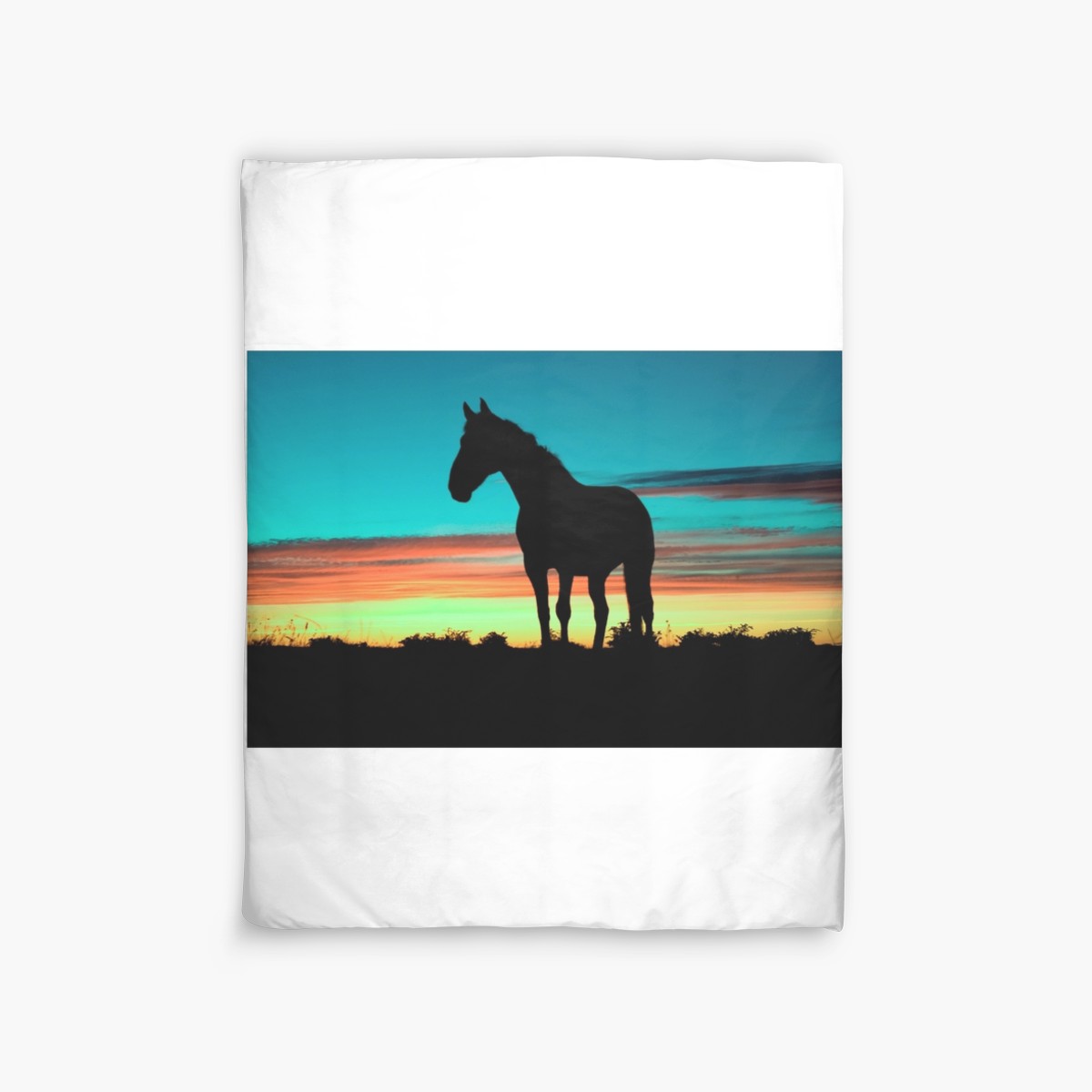 1200x1200 Humpy Horse Silhouette Sunset Psychedelic Duvet Covers By