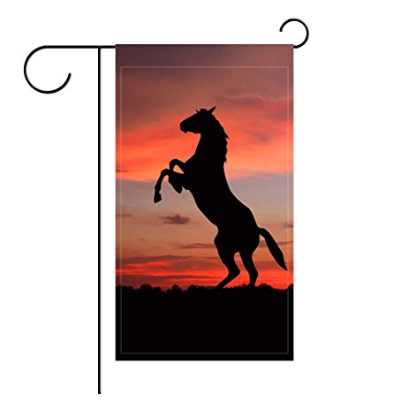 463x463 Yourpink Garden Flag Horse Silhouette Shadow Sunset