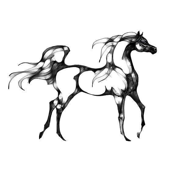 564x564 Black Horse Silhouette Tattoo Design Silhouette Tattoos, Tattoo
