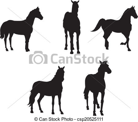 450x397 Horse Silhouette Vector Clipart Design Illustration Created