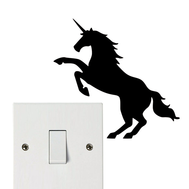 640x640 Jumping Horse Silhouette Switch Sticker Cute Animal Vinyl Wall