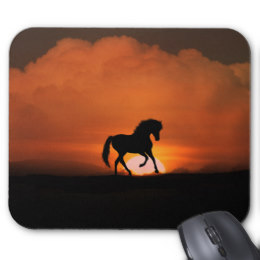 260x260 Horse Sunset Mouse Pads Zazzle