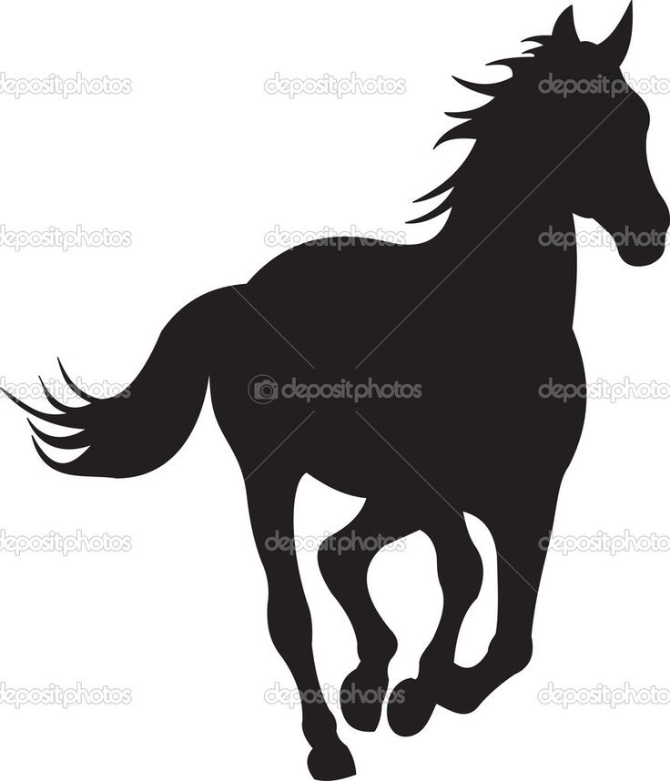 736x858 Drawn Night Horse Silhouette