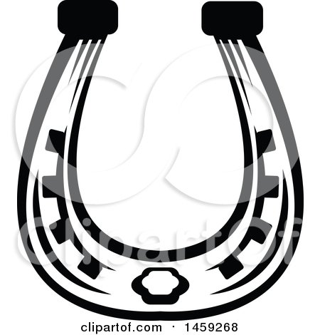 450x470 Clipart Of A Horseshoe In Black And White
