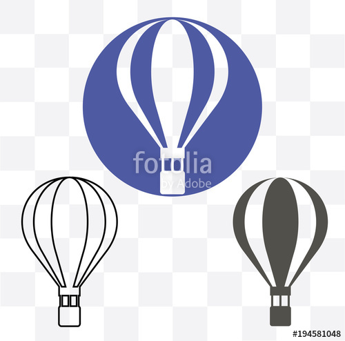 500x494 Hot Air Balloon Icon, Modern Minimal Flat Design Style Symbol