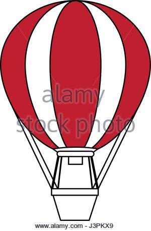 300x458 Vector Image Of Colorful Hot Air Balloon Over White Background