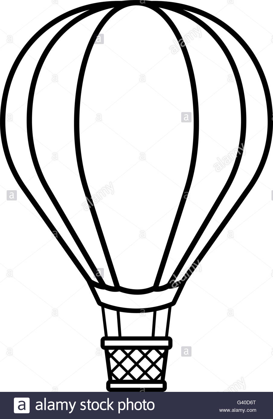 904x1390 Vector Image Of Silhouette Hot Air Balloon Over White Background