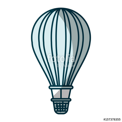 500x500 Blue Shading Silhouette Of Hot Air Balloon Vector Illustration