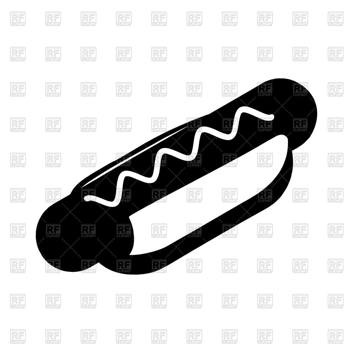 1200x1200 Hot Dog Silhouette Royalty Free Vector Clip Art Image