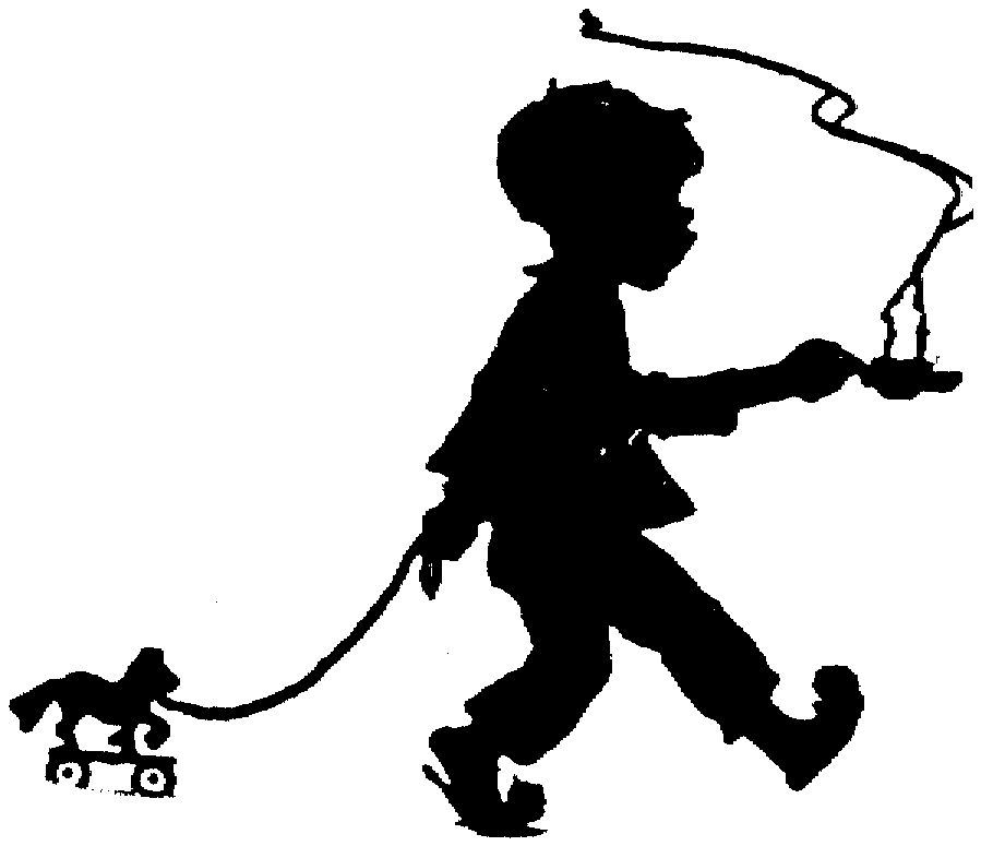 899x775 Silhouette Child Boy Hot Tea Pony Pull Toy Out Of Copyright