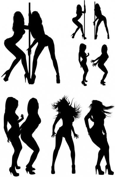 390x600 The Hot Beauties Silhouette Psd Layered Free Psd In Photoshop Psd