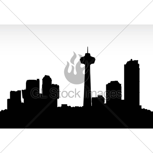 500x500 Niagara Falls Skyline Silhouette Gl Stock Images