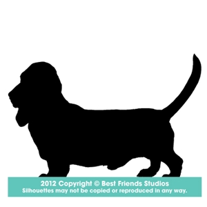 300x300 Basset Hound Silhouette Gifts, Stationery, Address Labels Amp Note