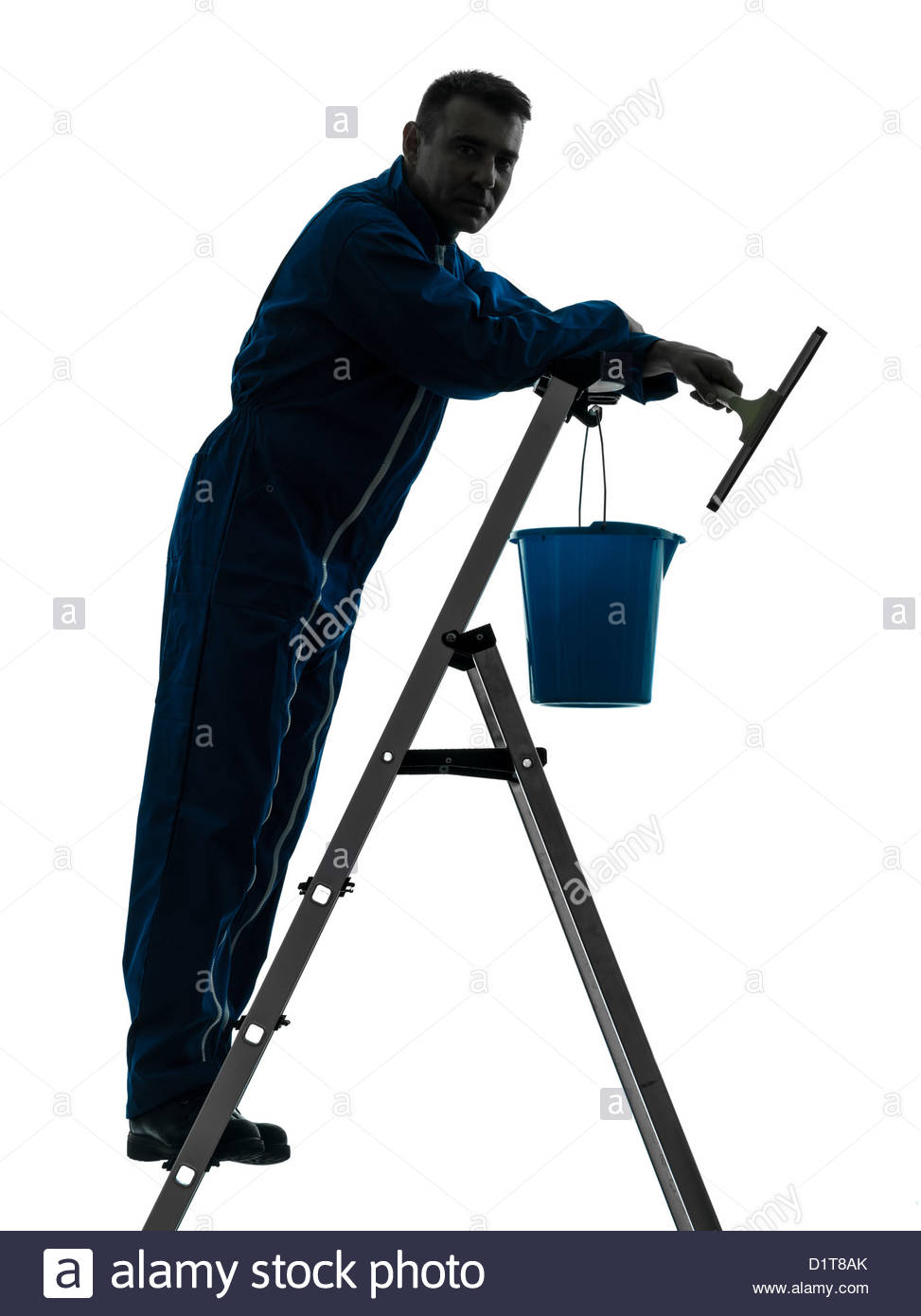 973x1390 One Man House Worker Janitor Cleaning Window Cleaner Silhouette