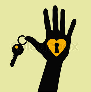 319x320 Hands House Key And Keyhole. Stock Vector Colourbox