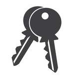 147x160 House Key Silhouette White Black Background Stock Image