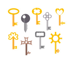 279x240 Vintage Key Door Key Isolated On White Background. Household