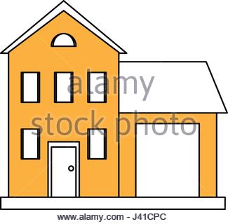 325x320 Color Silhouette Cartoon Yellow Facade Modern House Style Without