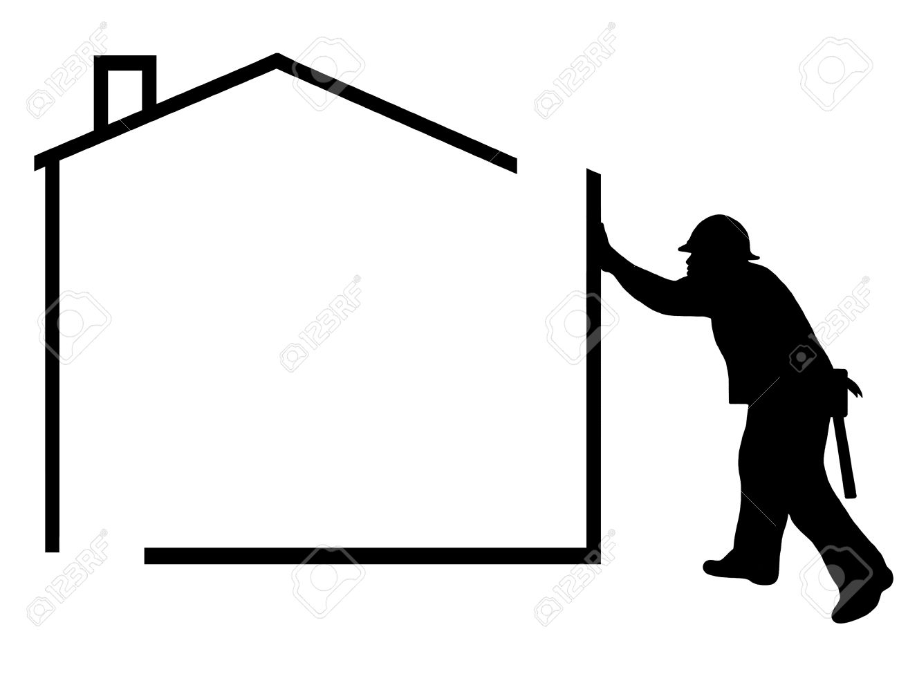 1300x975 Construction Clipart Black And White 3