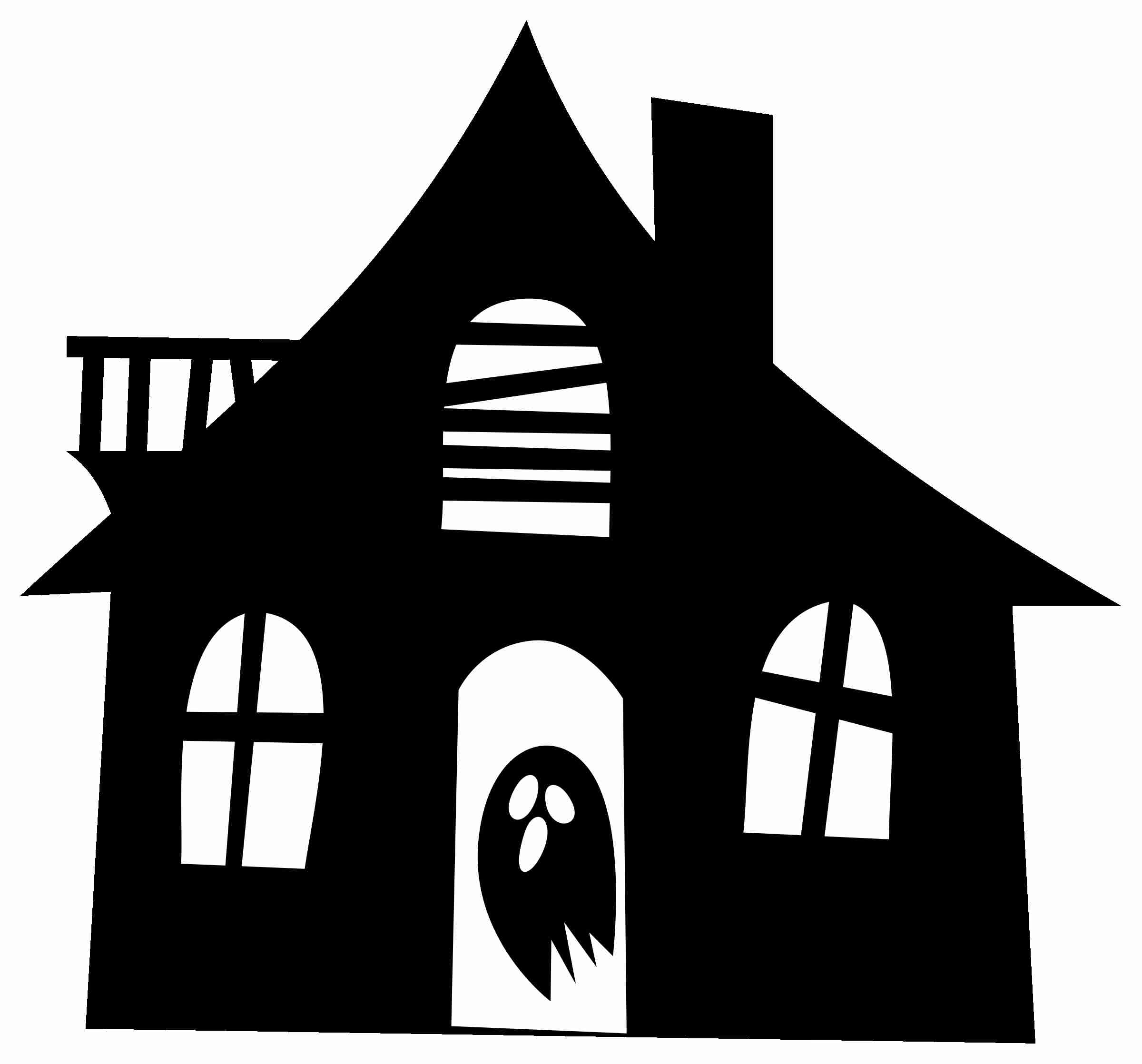 2400x2236 Clipart Haunted House Silhouette Within Png Olegratiy