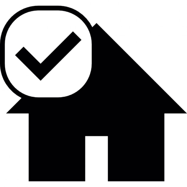 626x626 House Silhouette With Check Mark Icons Free Download