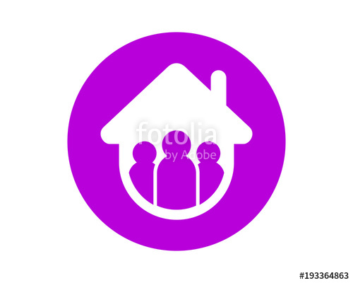 500x400 Purple Circle Figure House Silhouette Image Vector Icon Logo