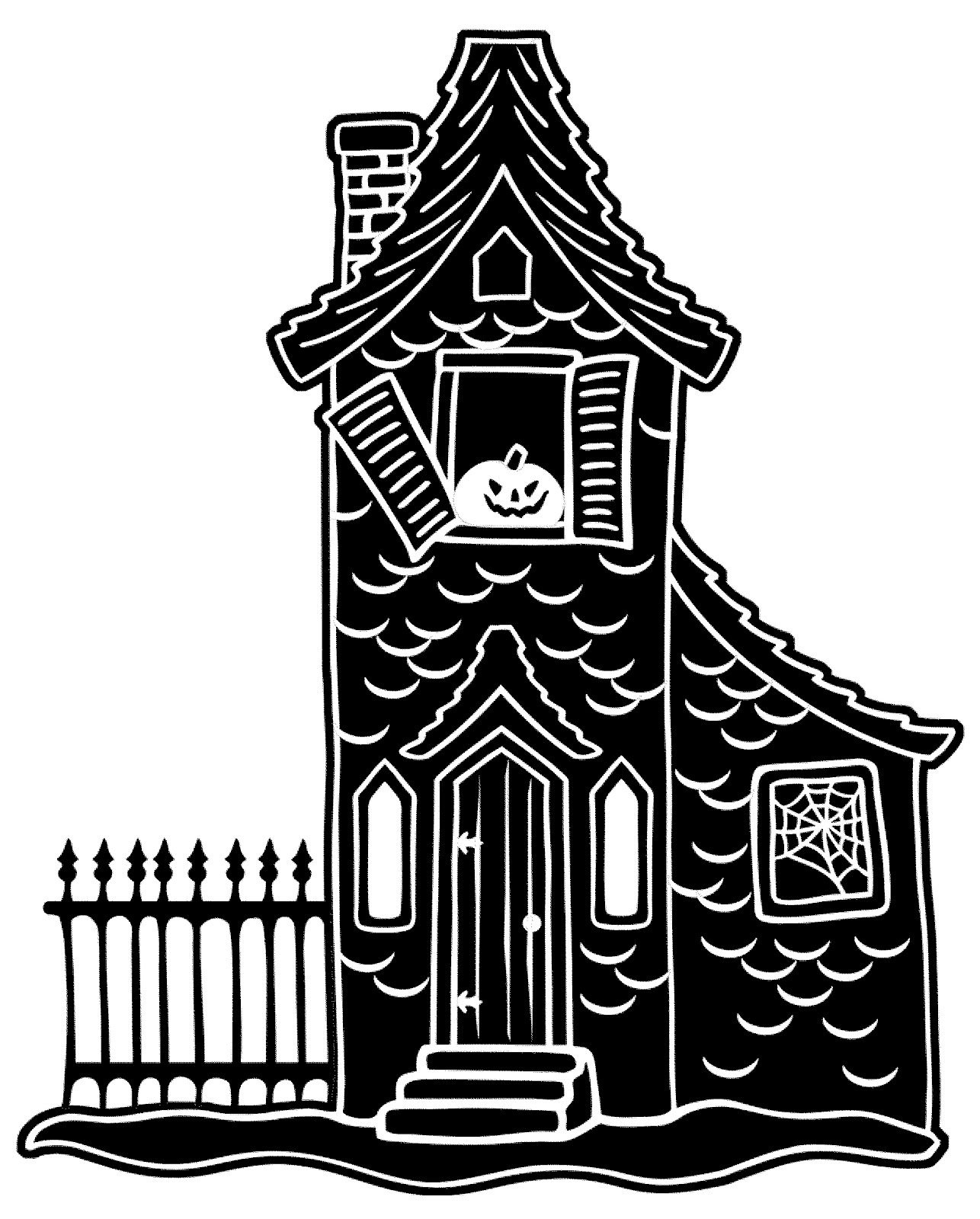 1286x1600 Haunted House Silhouette Clipart