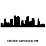 160x160 Houston Skyline Silhouette Outline On White Background Stock