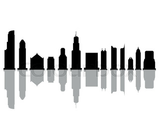 320x280 Seattle City Skyline Silhouette Background, Vector Illustration