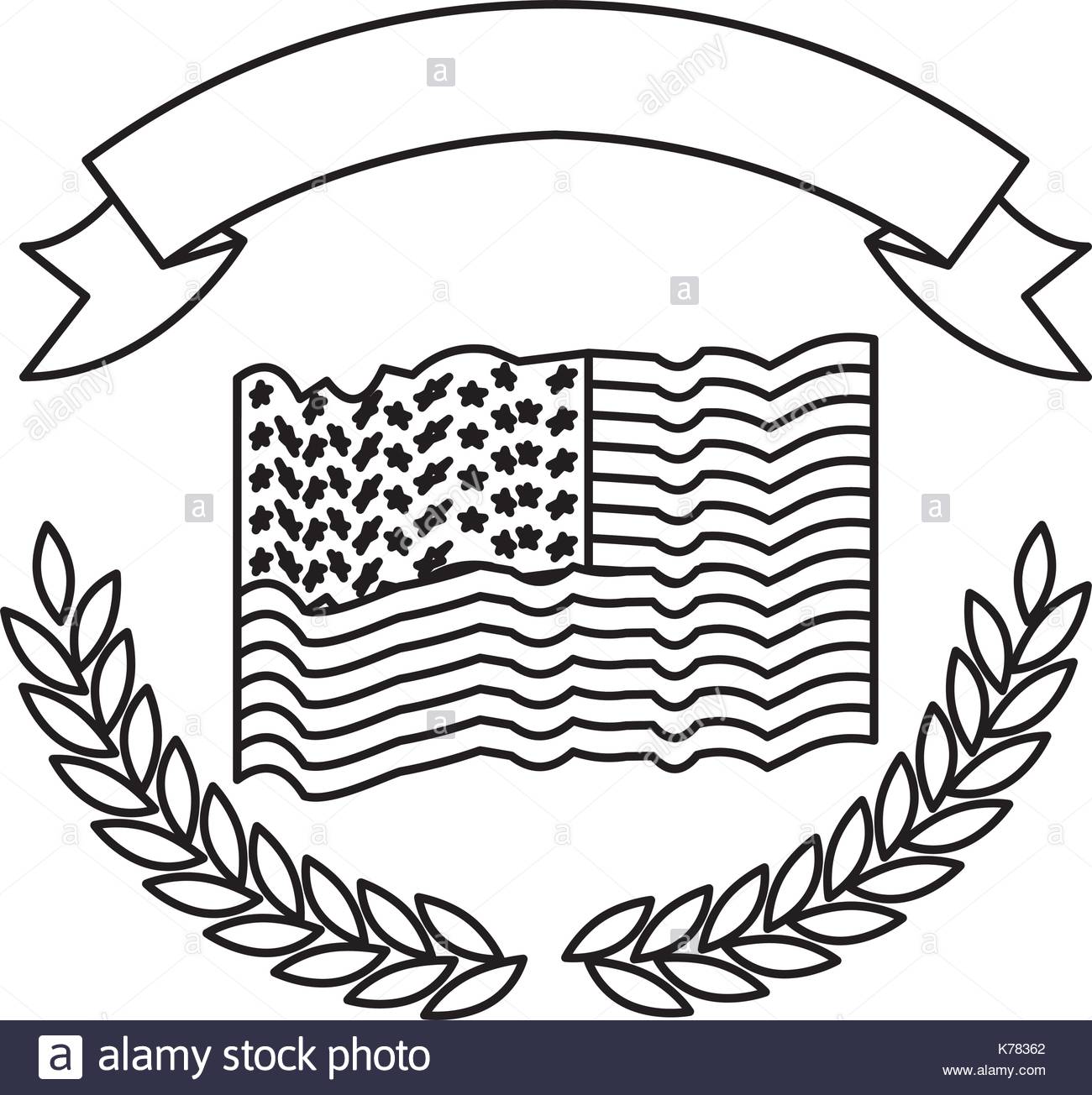 1300x1304 United States Flag With Olive Branch Arch On Bottom And Thick