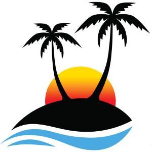 300x300 Palm Tree Sunset Clipart Decals, Clipart, Etc
