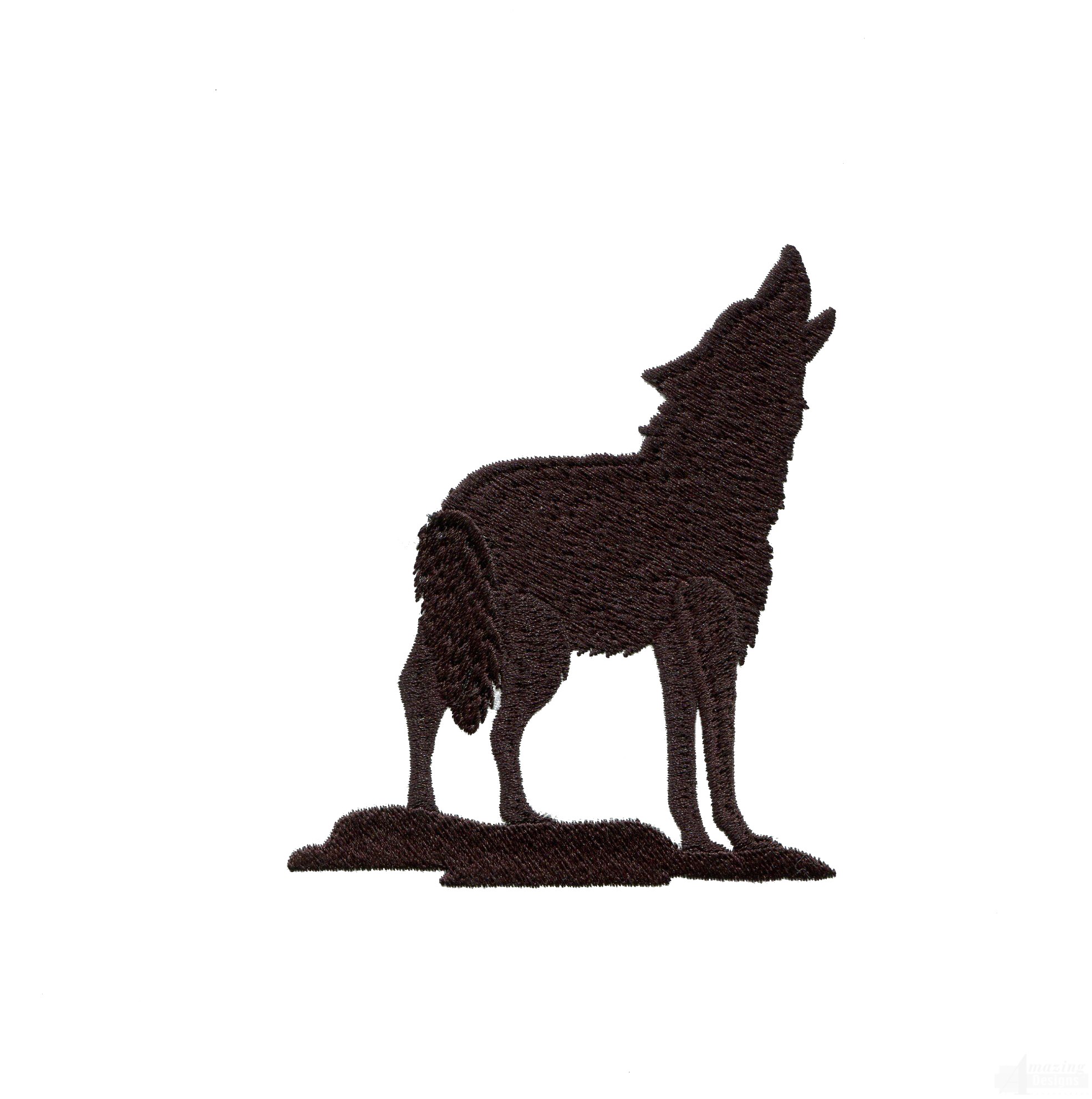 1969x1982 Silhouette Howling Wolf Embroidery Design