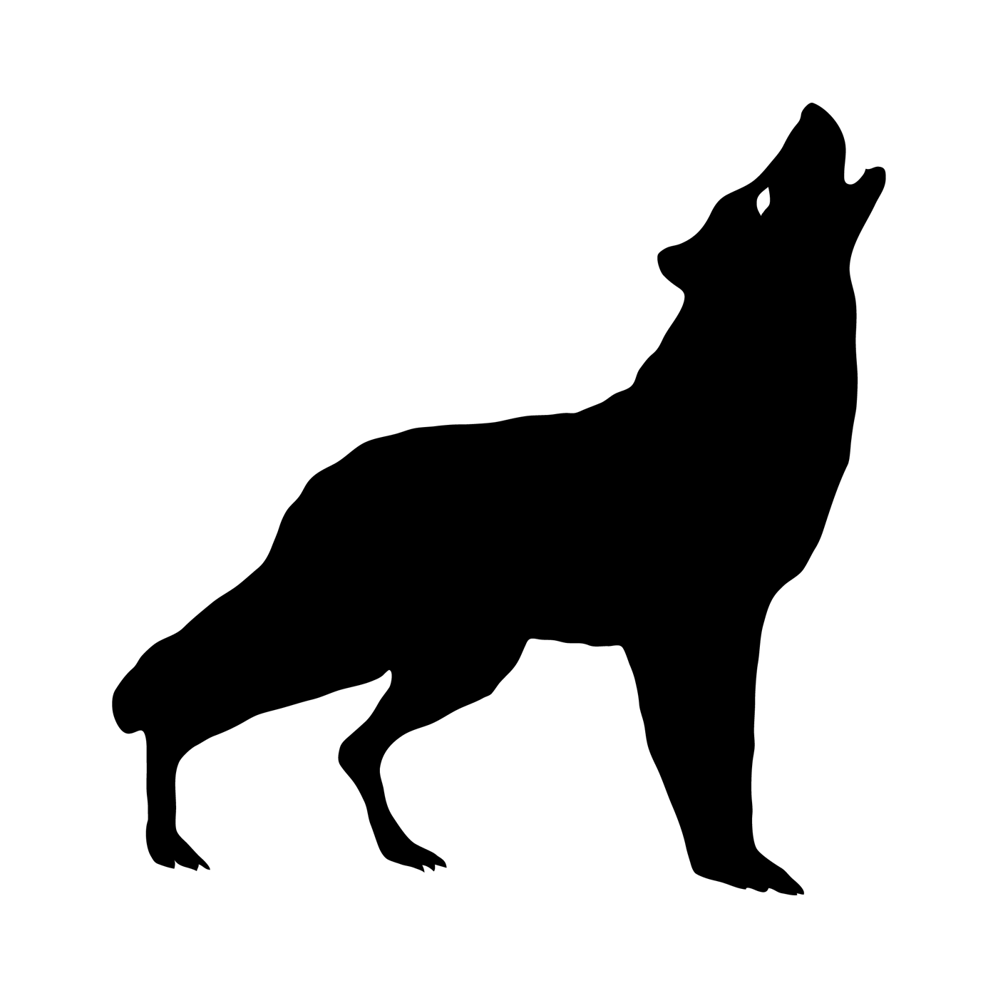 1400x1400 Howling Wolf