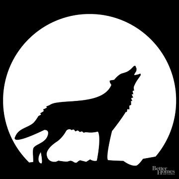 Howling Wolf Silhouette Moon at GetDrawings | Free download