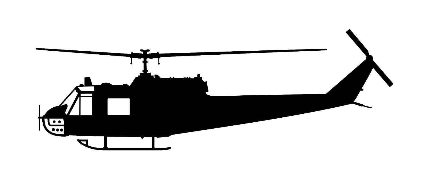1500x625 Huey Helicopter Silhouette Plasma Cutting And Silhouettes