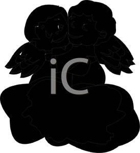 274x300 Silhouette Of Two Angels Sitting On A Cloud Hugging