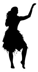 124x235 Hula Dancer Silhouette Stock Vectors