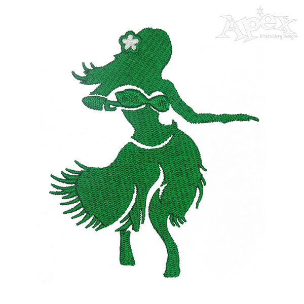 600x600 Hula Girl Silhouette Embroidery Design