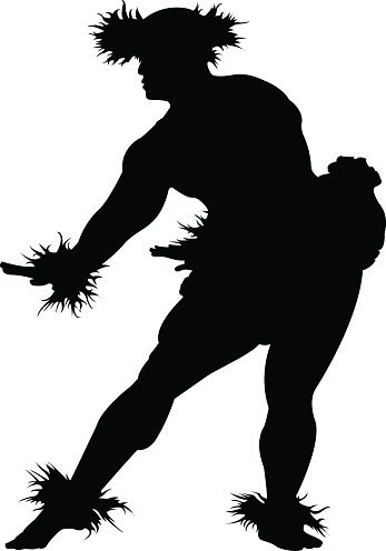 347x496 Silhouette Of A Male Hula Dancer Stock Vectors