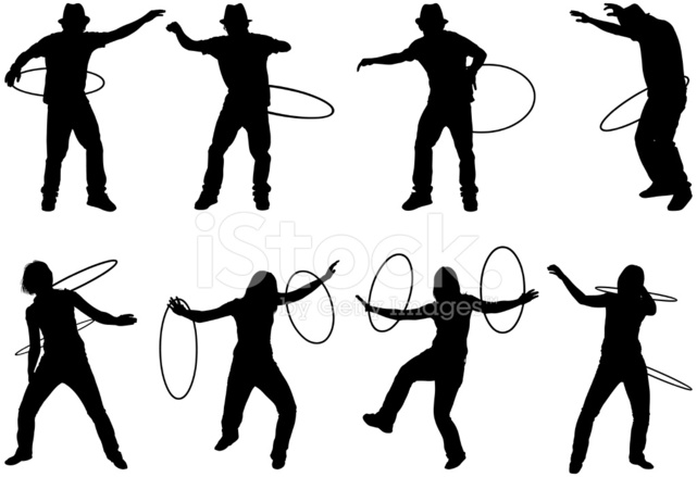 641x439 Men And Women Shaking Their Hips With Hula Hoops Stock Vector