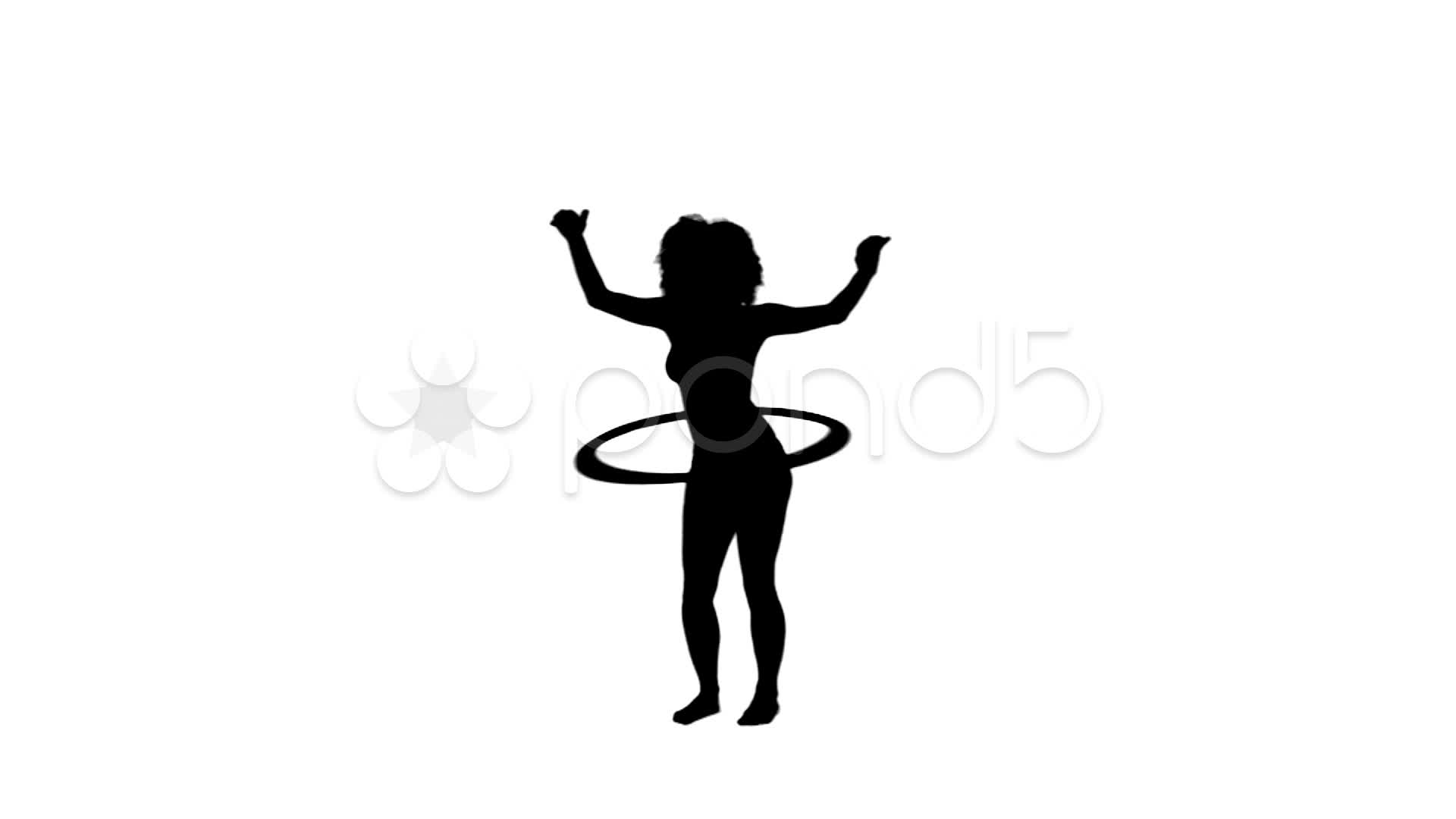 1920x1080 Video Silhouette Of A Woman Using A Hula Hoop ~