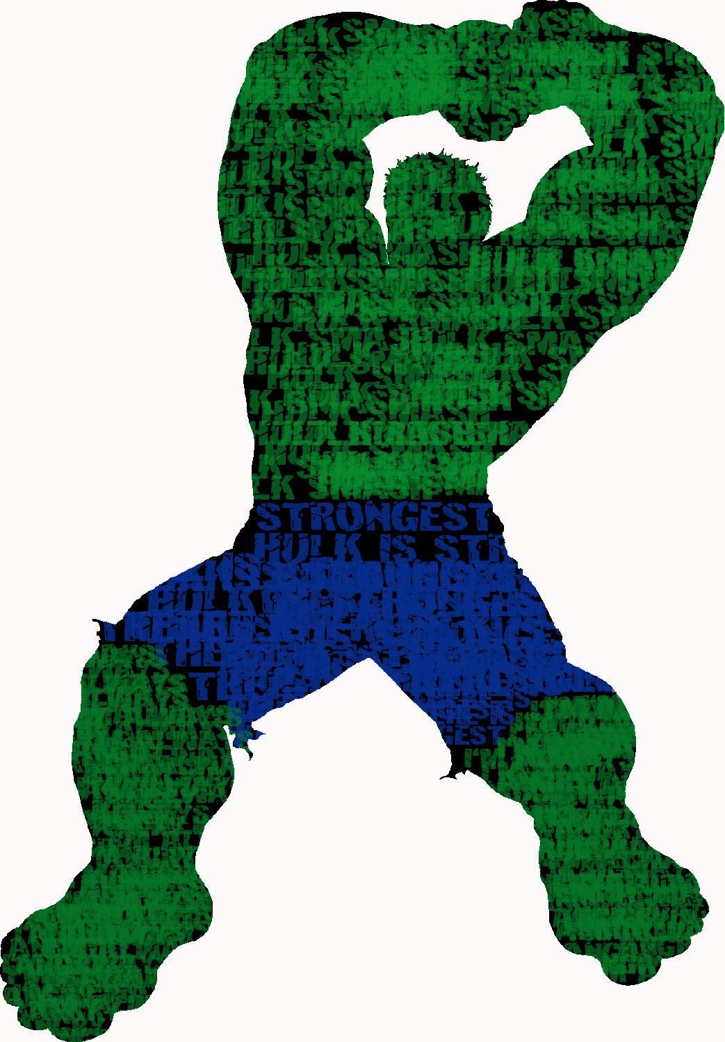 1043x1500 Typography Silhouette Hulk Graphic Art