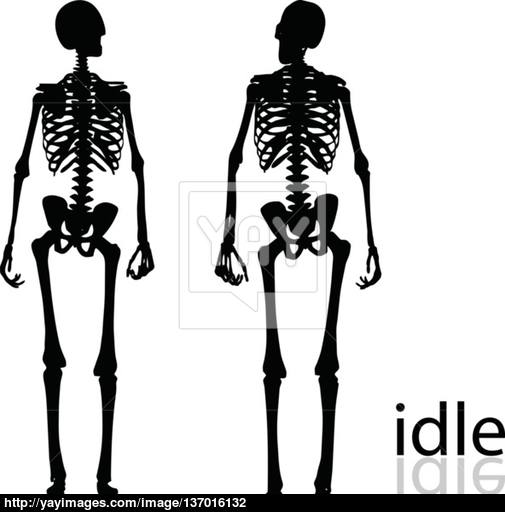 505x512 Skeleton Silhouette In Idle Pose Vector
